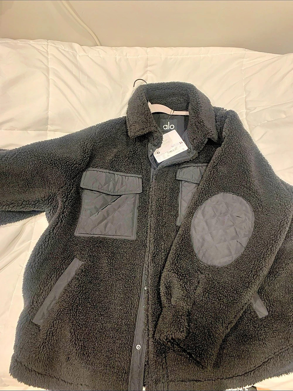 Alo Sherpa Edge Shacket Black Sherpa Shacket Size XL NWT